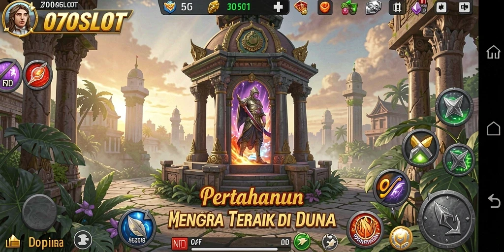 Gameplay menegangkan di 070SLOT dalam pertahanan menara.