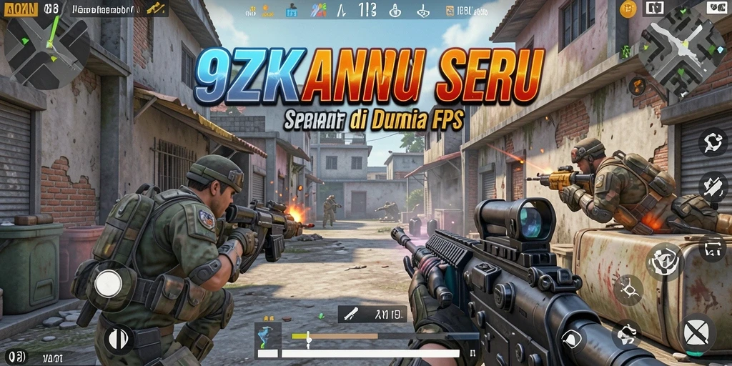 Tangkapan layar 9ZK menunjukkan aksi intens dalam gameplay FPS.