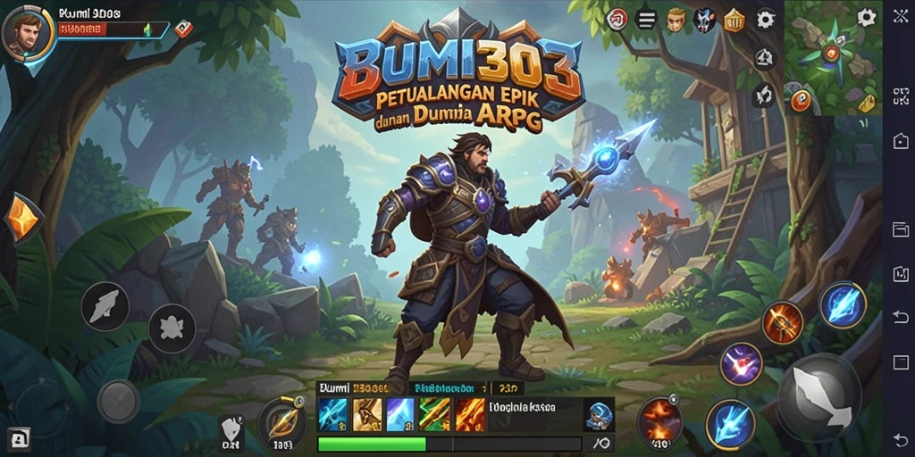 Gameplay BUMI303 yang menampilkan pertarungan seru dan eksplorasi dunia.
