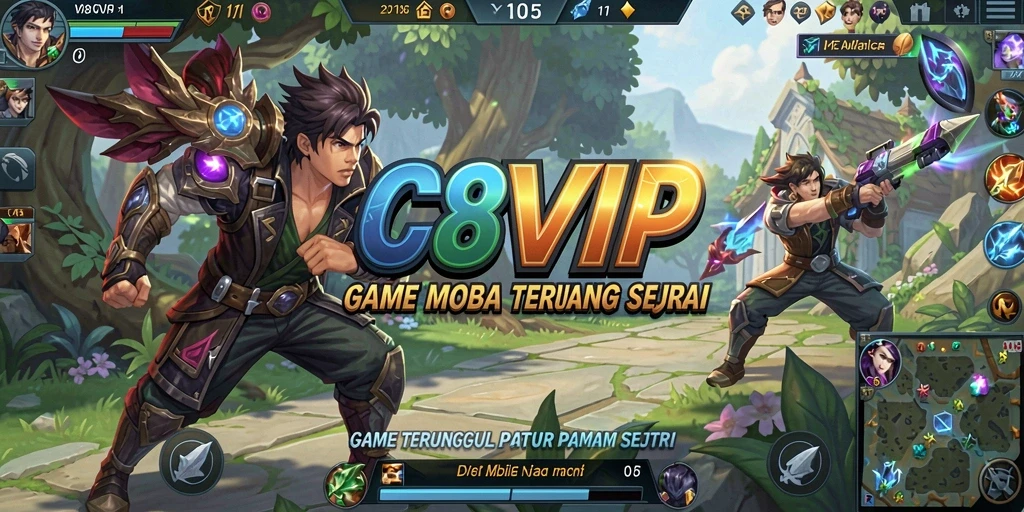 Tampilan gameplay C8VIP yang menarik dan penuh strategi MOBA.