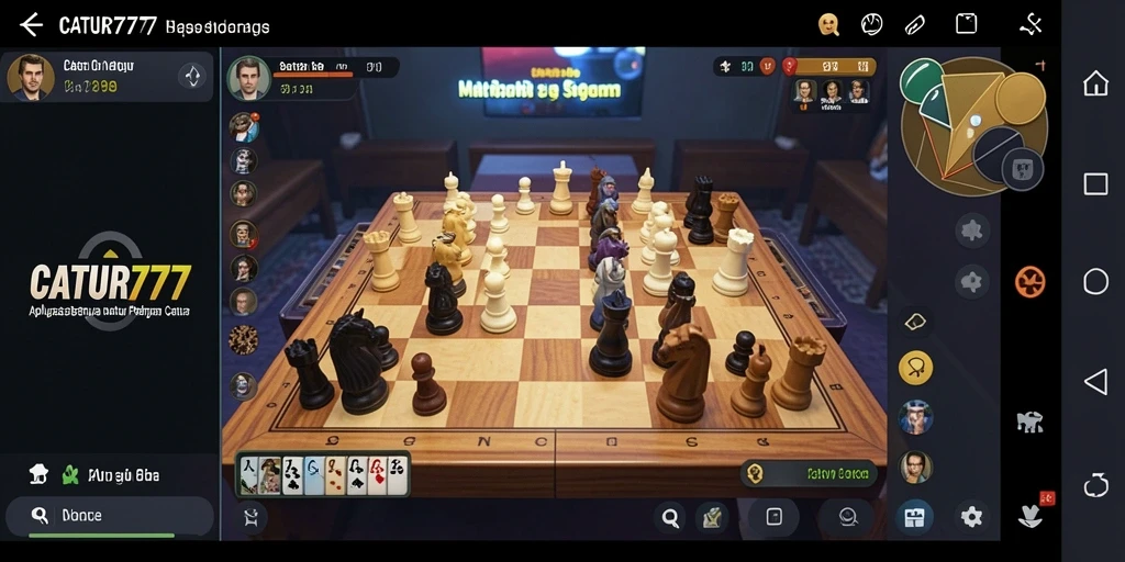 Tampilan gameplay yang menarik dari aplikasi CATUR777 untuk analisis catur.