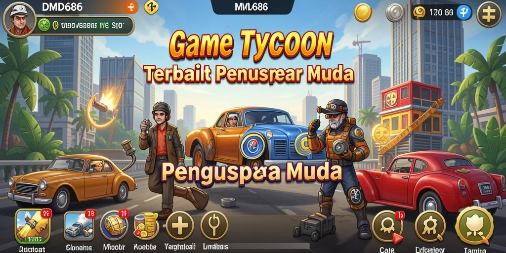 Screenshot utama DMD686 menampilkan pengalaman gameplay Tycoon yang menarik.