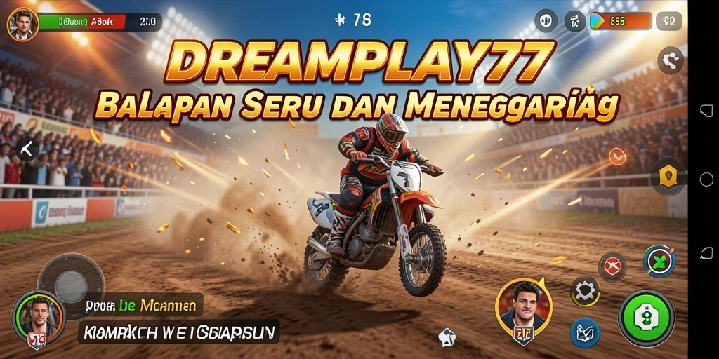 Gameplay Racing mendebarkan dengan kendaraan dan trek menantang.