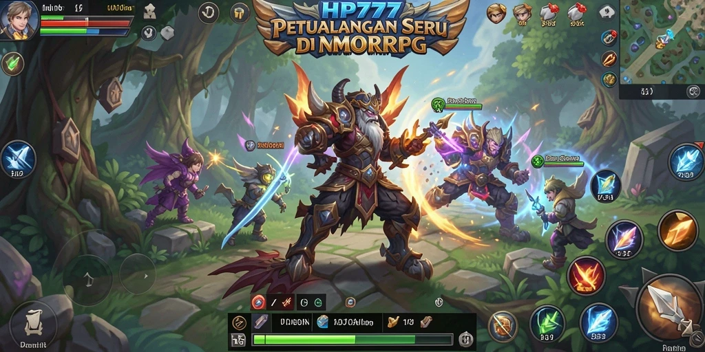 Gameplay HP777 menampilkan petualangan seru dalam dunia MMORPG yang luas.