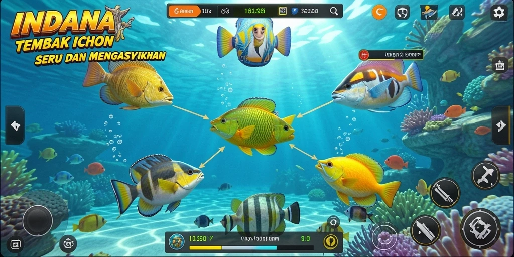 Screenshot menunjukkan momen mendebarkan saat menembak ikan di INDAAA.