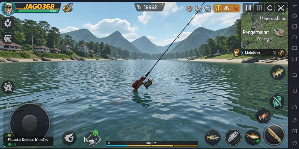 Tampilan gameplay dari JAGO368 dengan suasana memancing yang seru.