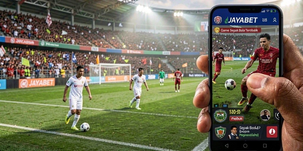 Tampilan gameplay JAYABET yang mendebarkan di lapangan sepak bola.