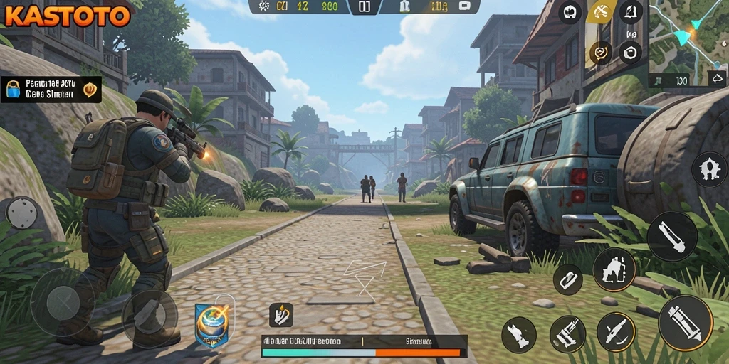 Tampilan screenshot KASTOTO menunjukkan gameplay yang dinamis dan menarik.