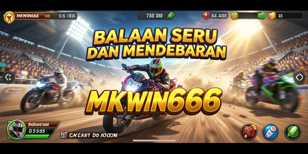Screenshot utama MKWIN666 menampilkan aksi balap yang seru dan mendebarkan.