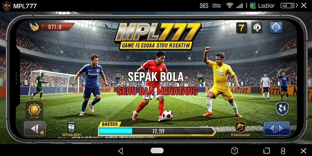 Tangkapan layar MPL777 menampilkan aksi permainan sepak bola yang seru.