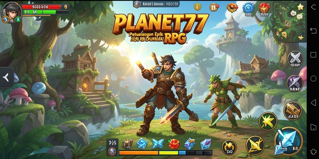 Tampilan gameplay RPG yang menarik di PLANET77.