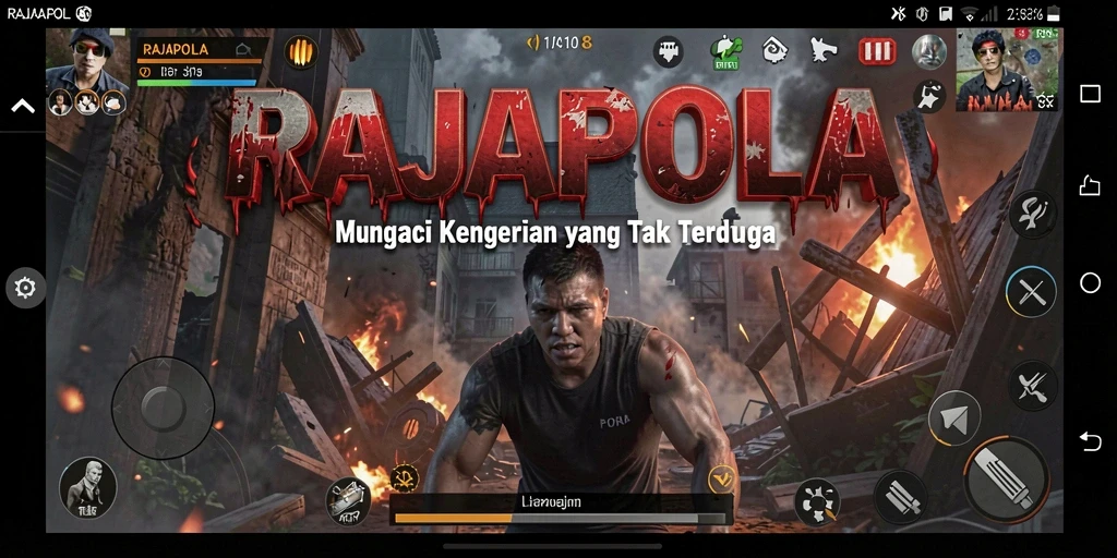 Tangkapan layar gameplay RAJAPOLA menampilkan suasana menyeramkan dan mencekam.