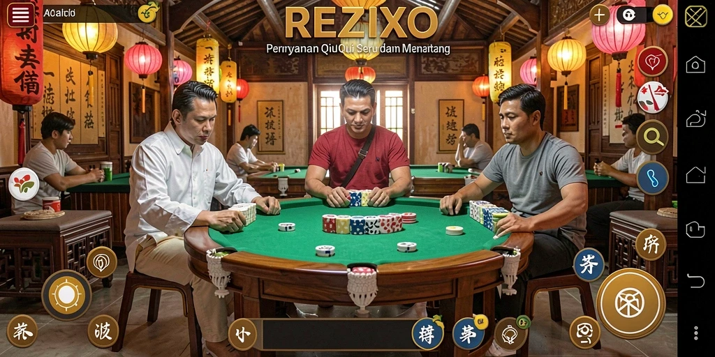 Tangkapan layar gameplay QiuQiu yang menegangkan di REZIXO.