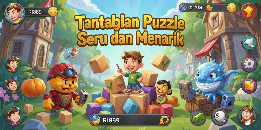 Tampilan gameplay seru RI889 dengan berbagai teka-teki menarik.