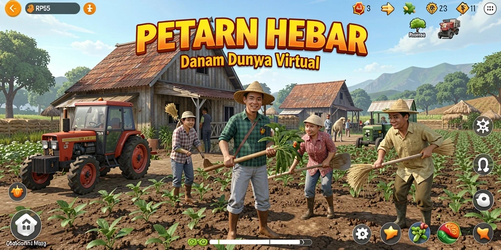 Gameplay menarik RP55 dengan aktivitas bertani yang beragam.