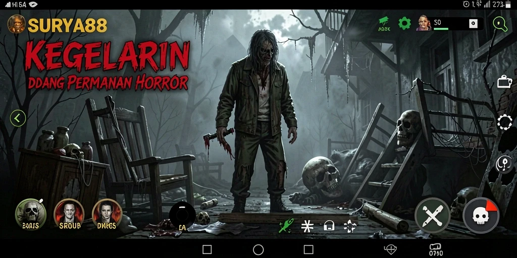 Tampilan menegangkan dari gameplay SURYA88 yang mencekam.