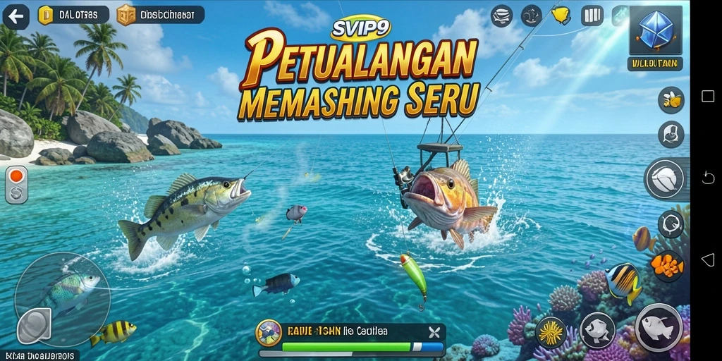 Gameplay menegangkan saat menangkap ikan di SVIP9.