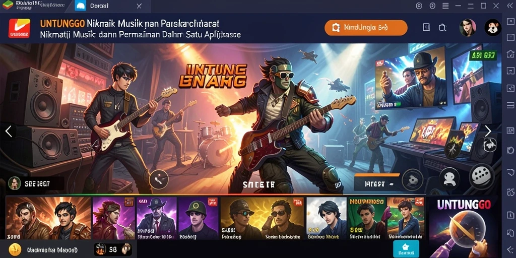 Screenshot UNTUNGGO menampilkan gameplay seru dengan musik yang mengalun.