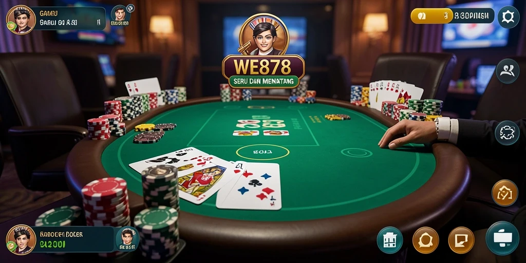 Tampilan gameplay Poker yang seru dan interaktif di WE878.