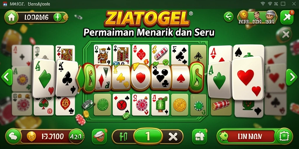 Gameplay ZIATOGEL menampilkan serunya permainan Domino online.